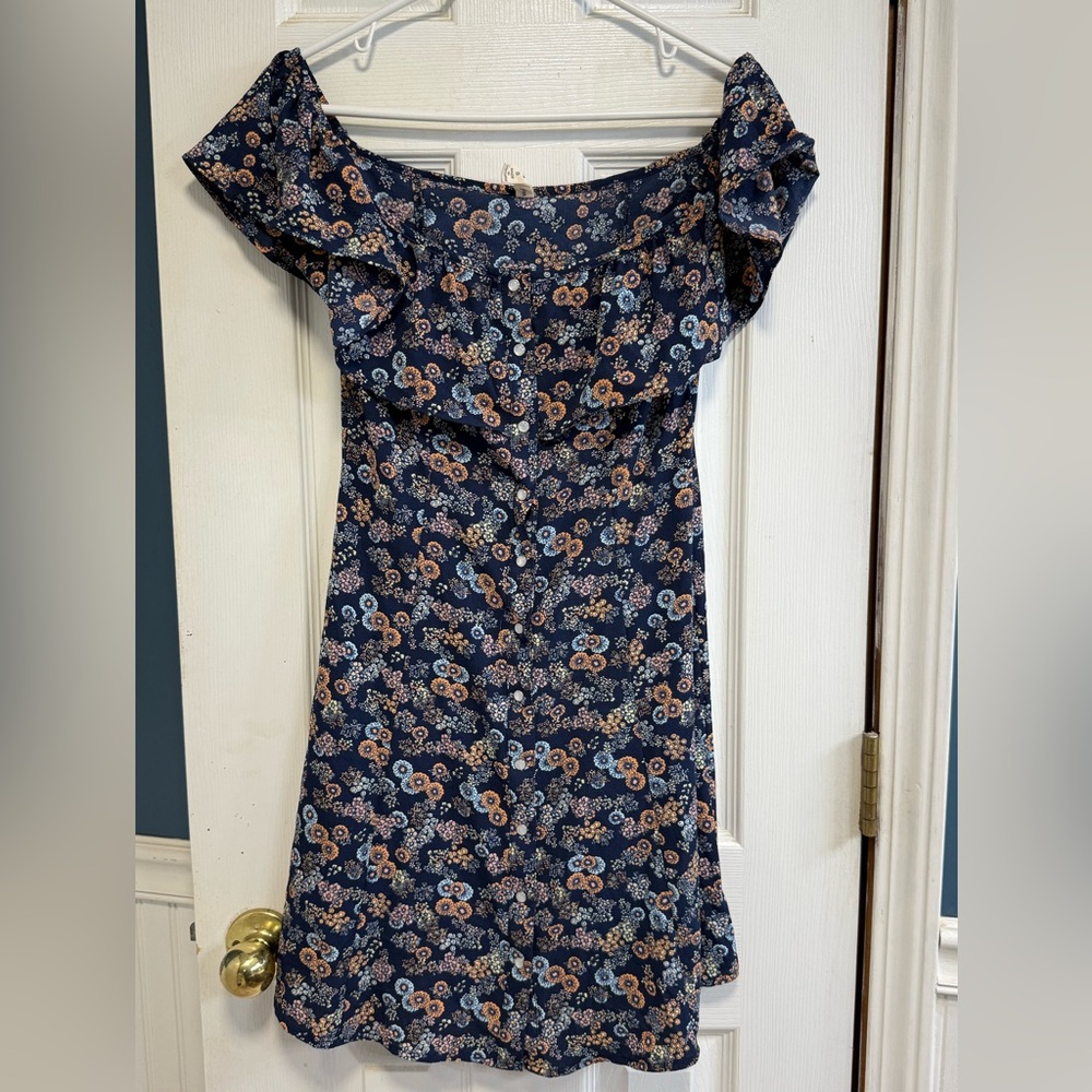 Bebop Dark Blue Floral Dress